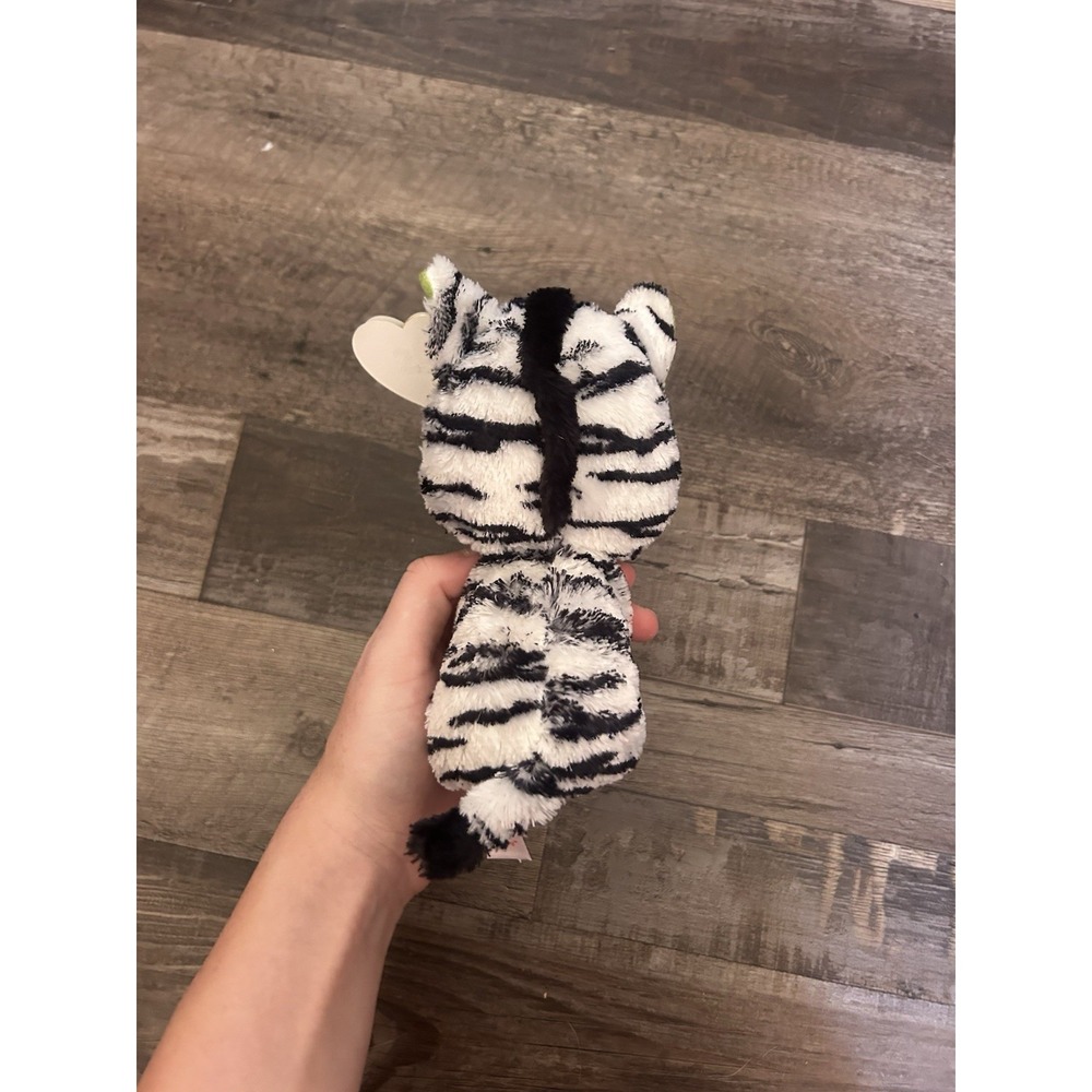 Ty Beanie Boos Zig-Zag Zebra Plush Beanbag Green Eyes 2017 - Picture 4 of 5